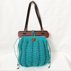 Cappelli Straworld Teal Paper Purse Bag